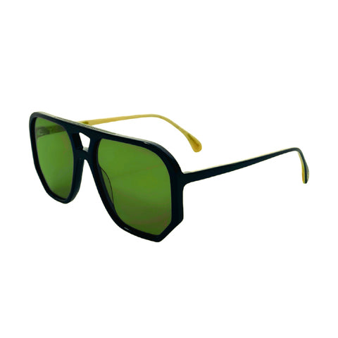 Wager - Black with Green Lenses