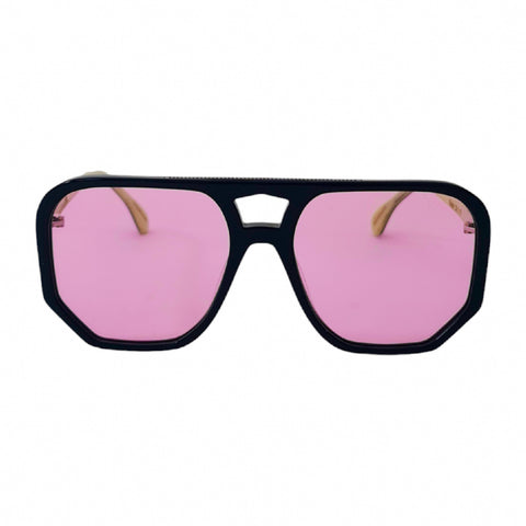 Wager - Black with Pink Lenses